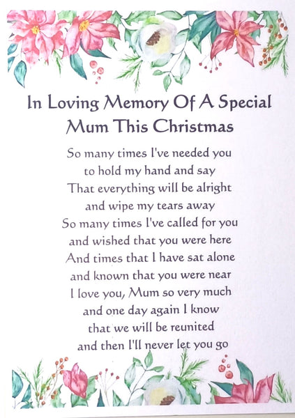 Mum Christmas Grave Card - Flowers