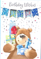 Open Male Birthday - Bear Holding Gifts