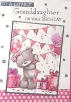 Granddaughter Birthday - Cute Bunting Standing