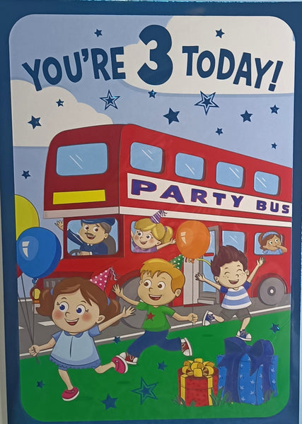 3 Boy Birthday - Party Bus