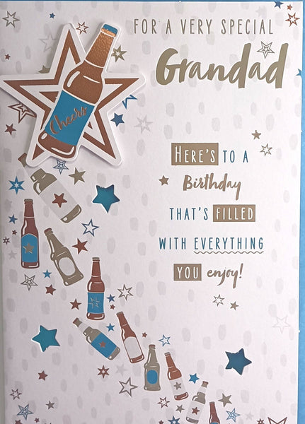 Grandad Birthday - Beer Bottles & Stars