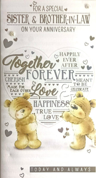 Sister Brother In Law Anniversary Slim Cute Cards Delights