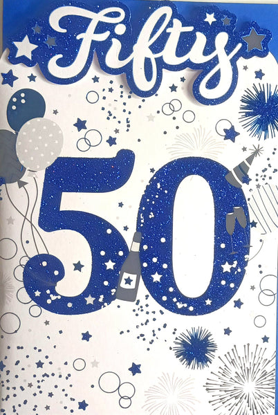 50 Birthday Male - Platinum Balloons