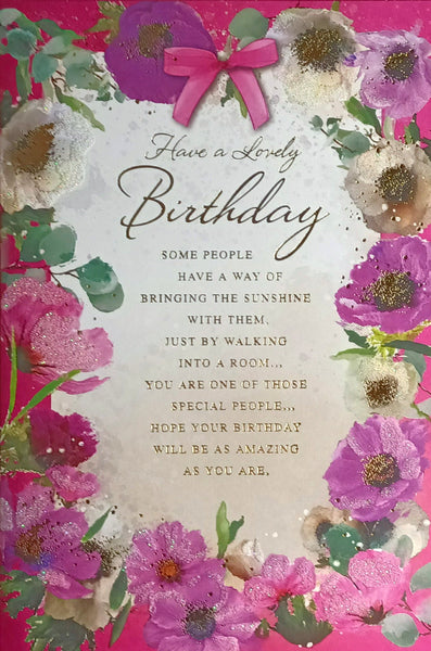 Open Female Birthday - Flowers & Words