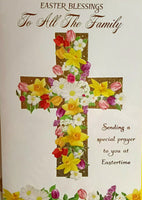 Easter To All The Family - Religious Cross With Flowers Inside