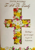 Easter To All The Family - Religious Cross With Flowers Inside