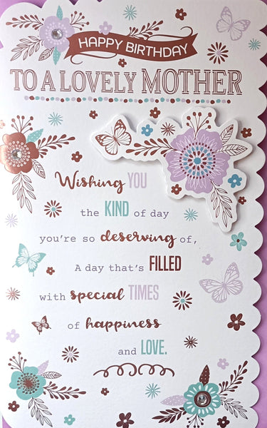 Mother Birthday - Lilac Flowers & Words