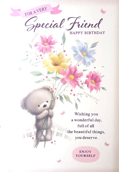 Friend Birthday - Cute Flower Bouquet Words