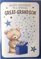 Great Grandson Birthday - Cute Dark Blue Box
