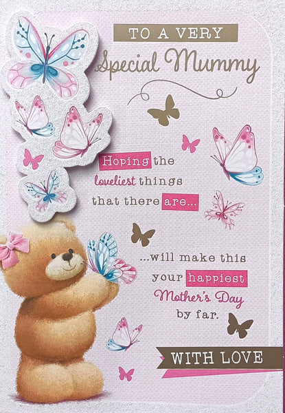 Mother’s Day Mummy - Cute Bear Holding Butterfly