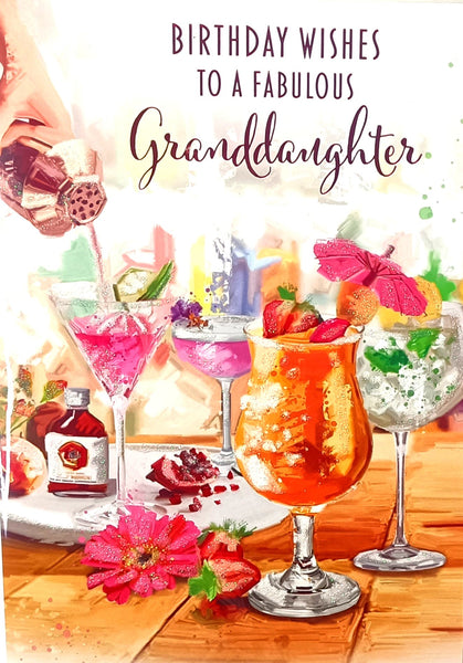 Granddaughter Birthday - Cocktails & Pink Umbrella