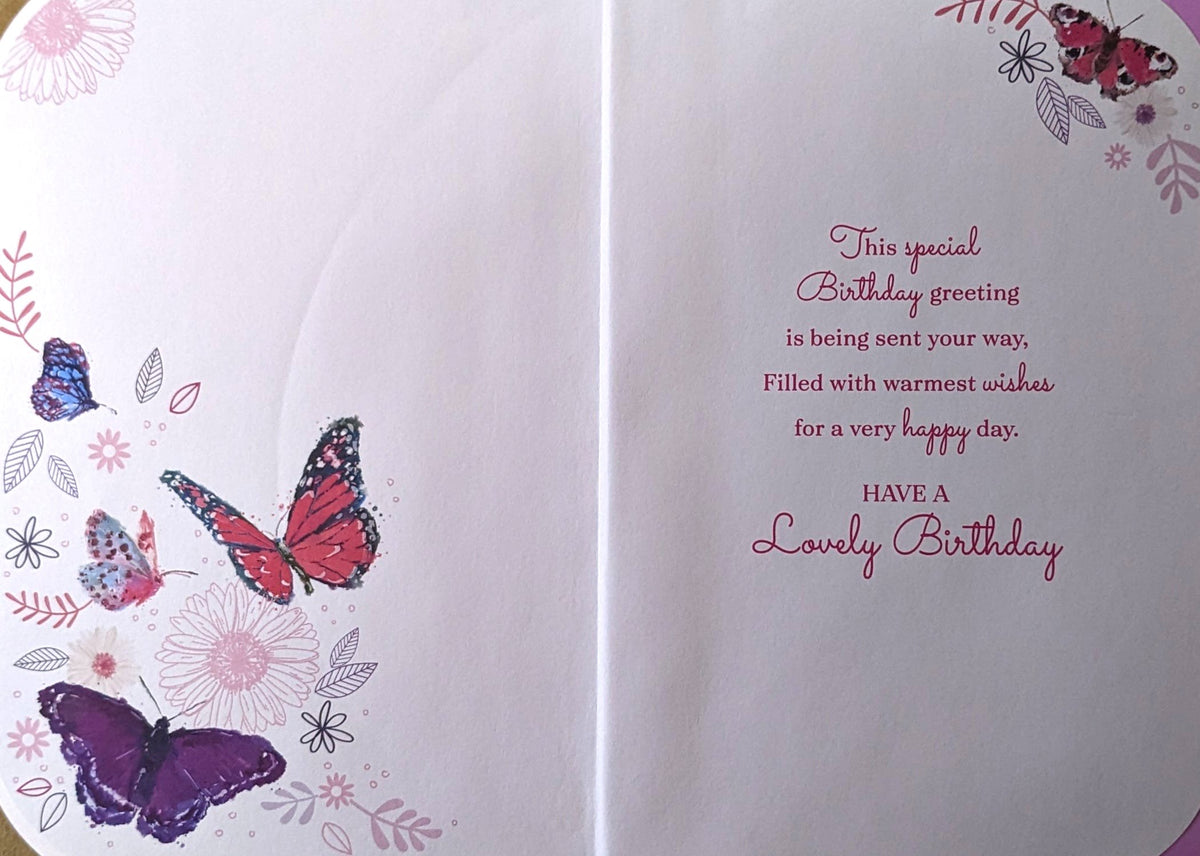 Open Female Birthday - Butterflies & Words – Cards Delights