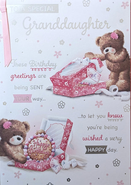 Granddaughter Birthday - Large Cute Cookie & Words