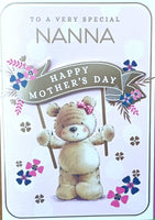 Mother’s Day Nanna - Cute Teddy Holding Banner