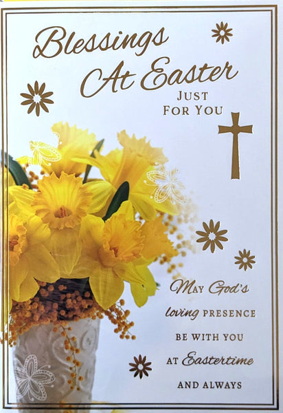 Easter Open Religious - Daffodils In White Vase