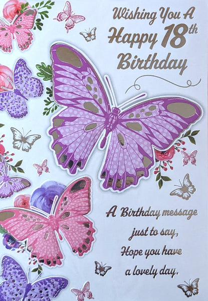 18 Birthday Female - Big Lilac Butterfly