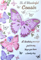 Cousin Birthday - Big Lilac Butterfly