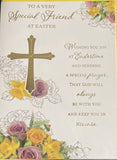Easter Friend - Religious Cross & Flowers