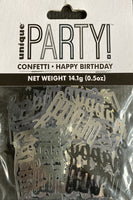 Happy Birthday black confetti