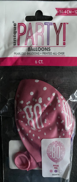 80 pink latex balloons