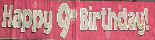 9 pink banner