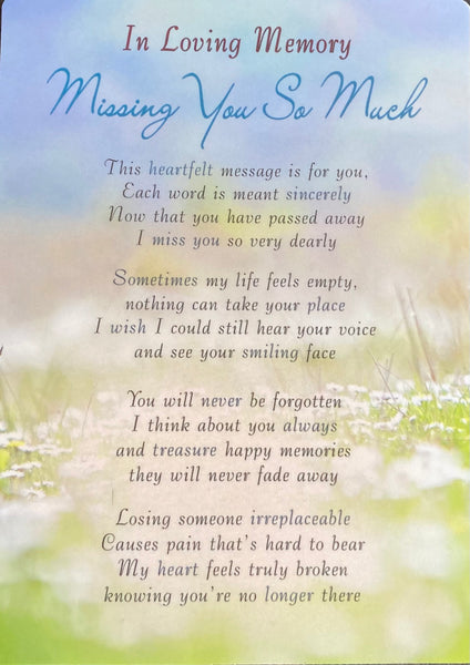 Grave Card Missing you so much