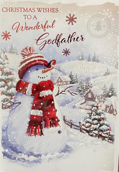 Godfather Christmas - Snowman With Red Scarf