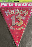 13 pink bunting