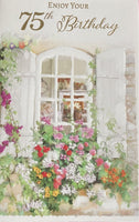 75 Birthday Female-flowers window shutters