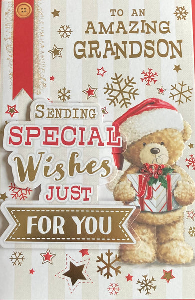 Grandson Christmas-Cute Special Wishes Bear