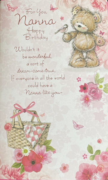 Nanna Birthday - Teddy & Basket Words