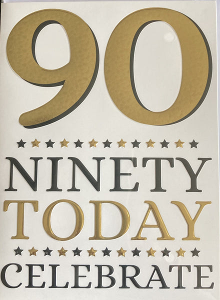 90 Birthday - Gold Numbers Top
