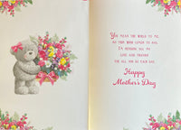 Mother’s Day Wife - Large grey bear holding flowers