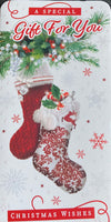 Open Christmas Money Wallet Traditional Two Stockings