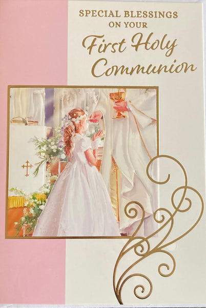 Communion Girls - Girl standing left