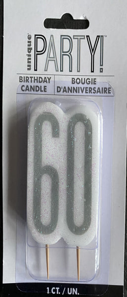 60 silver candle