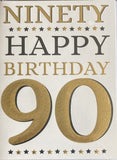 90 Birthday - Larger Gold Numbers