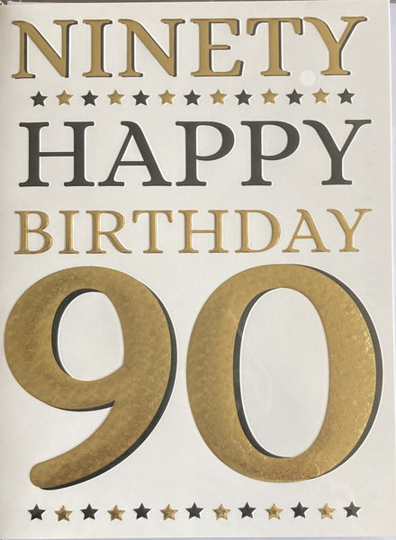 90 Birthday - Larger Gold Numbers