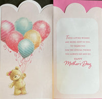 Mother's Day Mum - Slim Cute Bear with Balloons