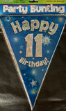 11 Birthday Blue Bunting