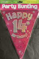 14 pink bunting