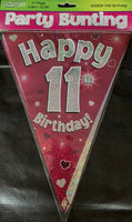 11 Birthday Pink Bunting