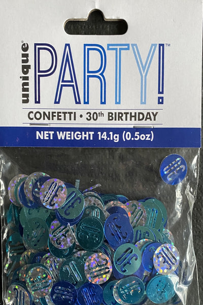 30 blue table confetti