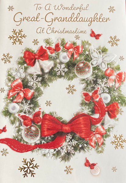 Great Granddaughter Christmas-Traditional Wreath